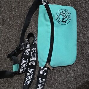 PINK Victoria's Secret Sea Foam Green  Fanny Pack With Black Strap